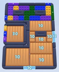 Color Block Jam level: screenshot of the board
