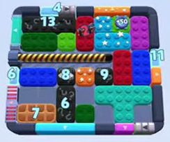 Color Block Jam level 1310 / 1309 / 2216: screenshot of the board