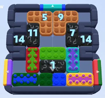 Color Block Jam level 1070 / 1990: screenshot of the board
