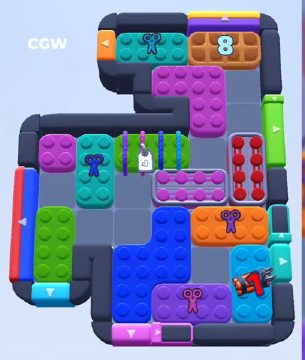 Color Block Jam level 958 / 959 / 1886: screenshot of the board