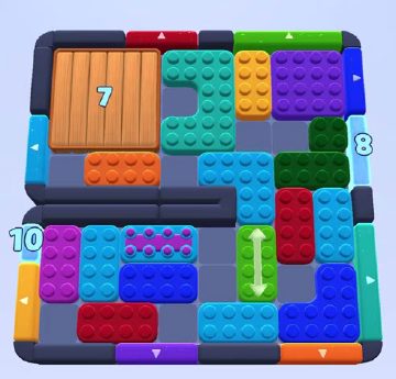 Color Block Jam level 1093: screenshot of the board