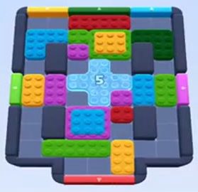 Color Block Jam level 39: screenshot of the board
