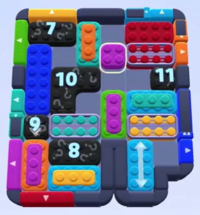 Color Block Jam level 1336: screenshot of the board