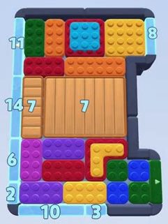 Color Block Jam level 53: screenshot of the board