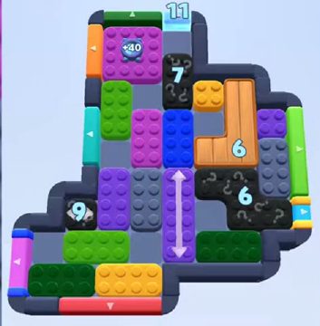 Color Block Jam level 1144 / 1143 / 2046: screenshot of the board
