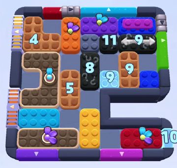 Color Block Jam level 1213: screenshot of the board