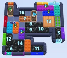 Color Block Jam level 1562 / 2473: screenshot of the board