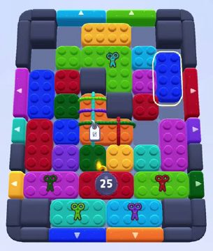 Color Block Jam level 89 / 100 / 877 / 1483: screenshot of the board
