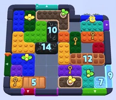 Color Block Jam level 1519 / 1517 / 1520 / 1523: screenshot of the board