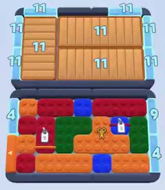 Color Block Jam level 84: screenshot of the board
