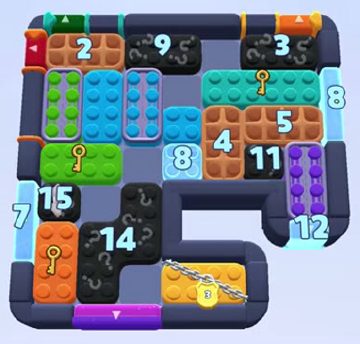 Color Block Jam level 1506 / 1508 / 2418: screenshot of the board