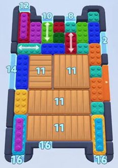 Color Block Jam level 190: screenshot of the board