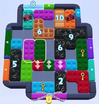 Color Block Jam level 1377: screenshot of the board