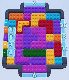 Color Block Jam level 201: screenshot of the board