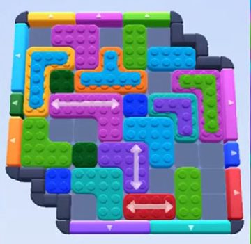 Color Block Jam level 21: screenshot of the board