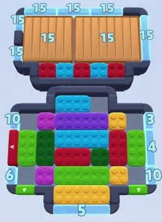 Color Block Jam level 71: screenshot of the board
