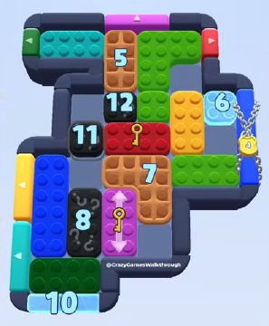 Color Block Jam level 1122: screenshot of the board