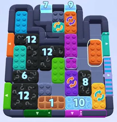 Color Block Jam level 1286: screenshot of the board