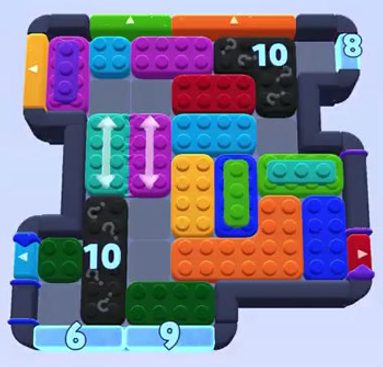 Color Block Jam level 1244 / 1237 / 1240: screenshot of the board
