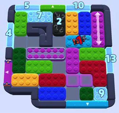Color Block Jam level 1394 / 1397 / 1398 / 1401: screenshot of the board
