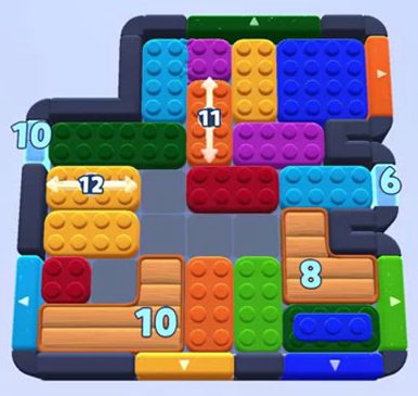 Color Block Jam level 1586 / 1587 / 1592: screenshot of the board