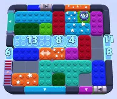 Color Block Jam level 1308 / 1307 / 1310: screenshot of the board