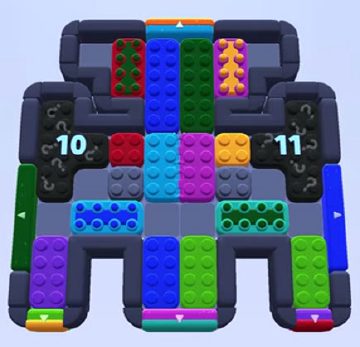 Color Block Jam level 1069: screenshot of the board