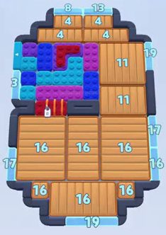 Color Block Jam level 144: screenshot of the board