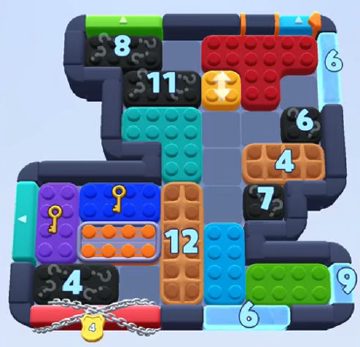 Color Block Jam level 1154: screenshot of the board