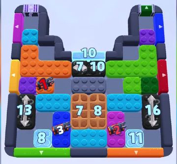 Color Block Jam level 1214 / 1212 / 2121: screenshot of the board
