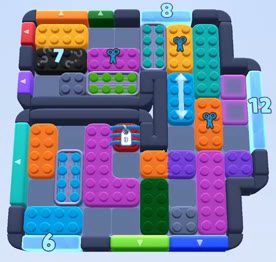 Color Block Jam level 1105 / 2036: screenshot of the board