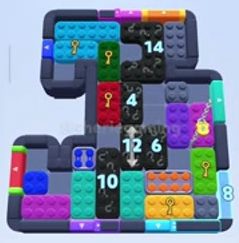Color Block Jam level 1256 / 1281 / 2191: screenshot of the board