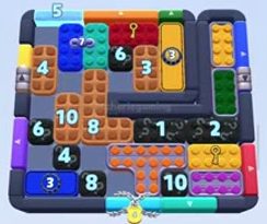 Color Block Jam level 1402 / 1411 / 2311: screenshot of the board