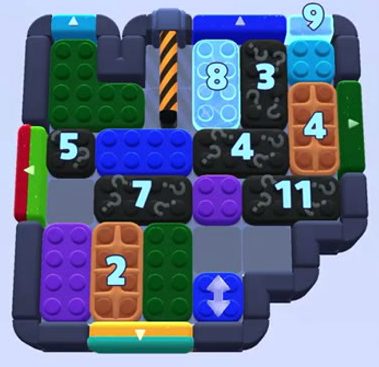 Color Block Jam level 1344 / 1341 / 1348 / 1350 / 1351 / 2255: screenshot of the board