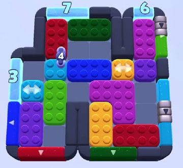 Color Block Jam level 1117: screenshot of the board