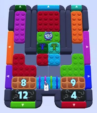 Color Block Jam level 1037: screenshot of the board