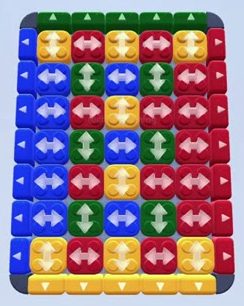 Color Block Jam level 52: screenshot of the board