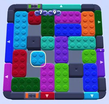 Color Block Jam level 1631 / 1634 / 1699 / 2631: screenshot of the board