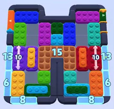 Color Block Jam level 1534 / 1535 / 1538: screenshot of the board