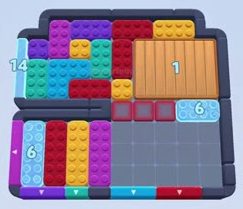 Color Block Jam level 203: screenshot of the board