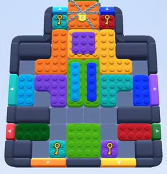 Color Block Jam level 79: screenshot of the board