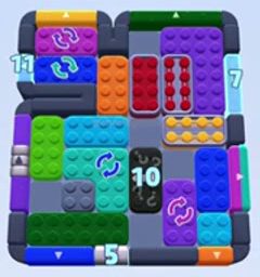Color Block Jam level 1252 / 1291 / 1295 / 1288 / 2204: screenshot of the board
