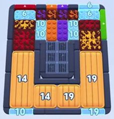 Color Block Jam level 1704 / 1852 / 2711: screenshot of the board