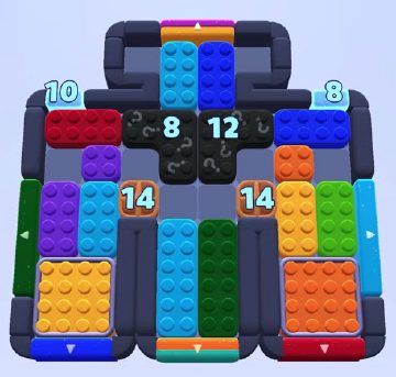 Color Block Jam level 1095: screenshot of the board