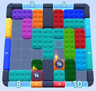 Color Block Jam level 306: screenshot of the board