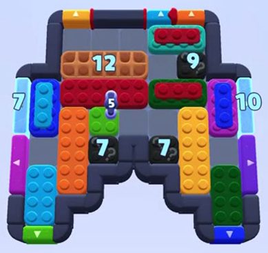 Color Block Jam level: screenshot of the board