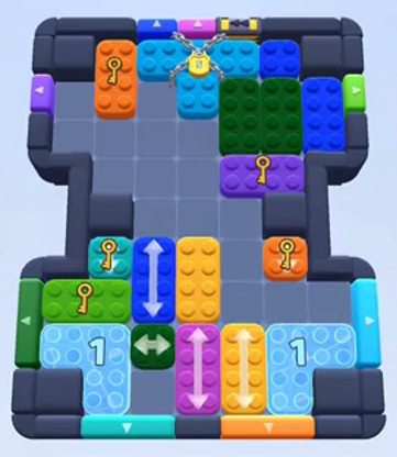 Color Block Jam level 257: screenshot of the board