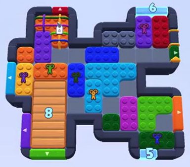 Color Block Jam level 1522 / 1525 / 1534: screenshot of the board