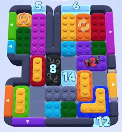 Color Block Jam level: screenshot of the board