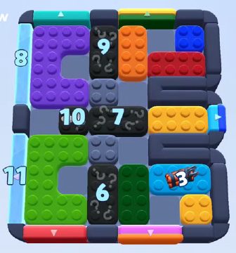 Color Block Jam level 1019 / 1018 / 1925: screenshot of the board